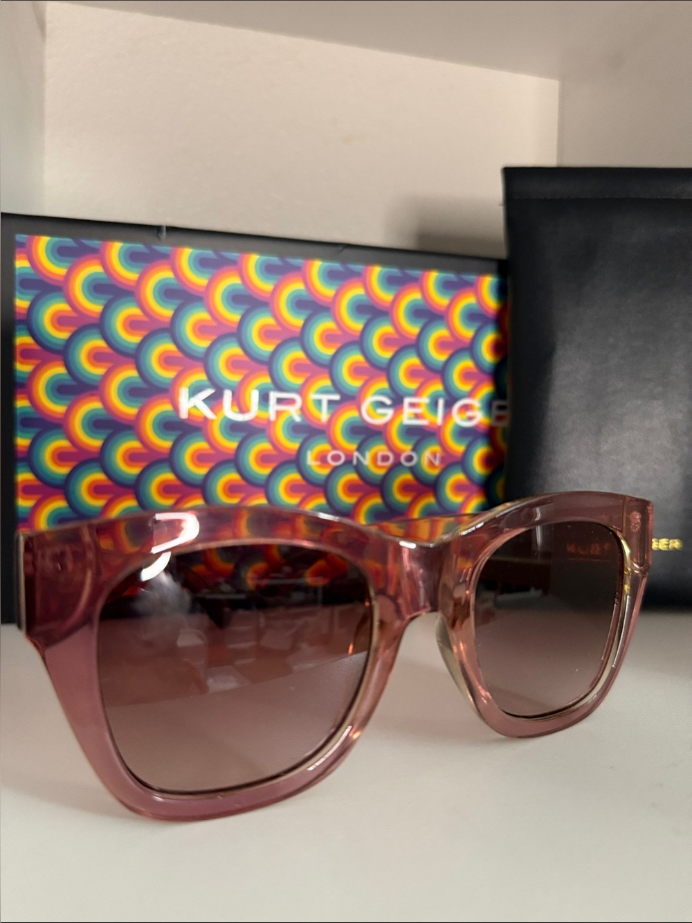 Kurt Geiger Pink Gradient Square Women's Sunglasses - NWOT